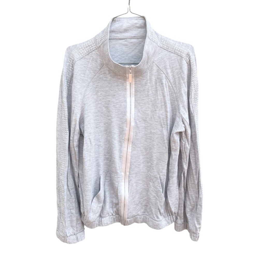 ST. JOHN R620102 Zip High Collar Studded Long Sleeve Jacket